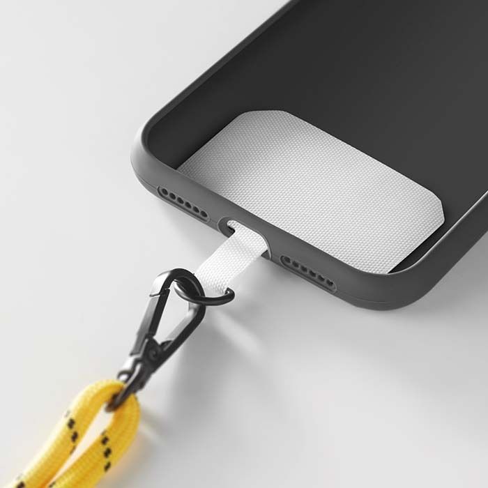 Cordón cruzado porta teléfono hecho de poliéster 2-tonos - Imagen 6