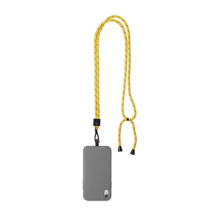 Cordón cruzado porta teléfono hecho de poliéster 2-tonos - Imagen 7