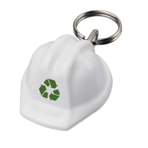 Llavero de material reciclado con forma de casco protector