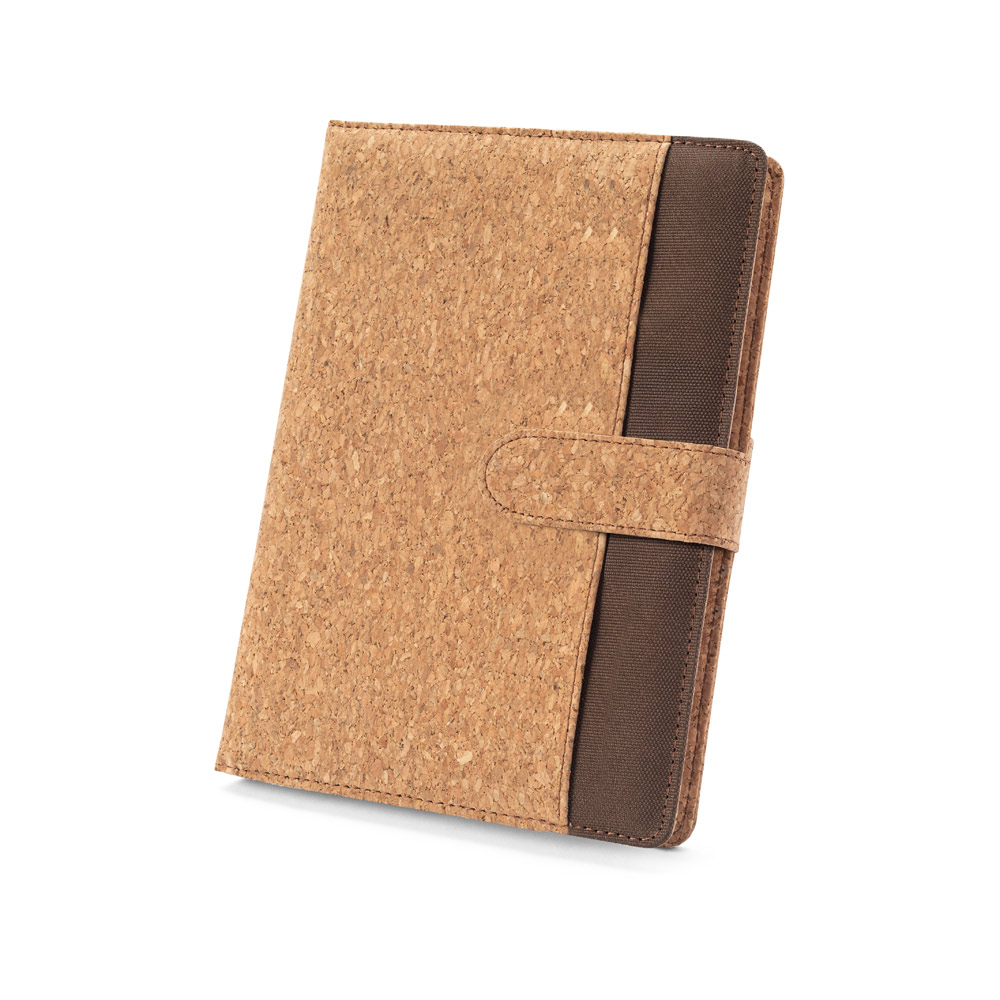 Libreta A5 de corcho y poliéster reciclado (100% rPET) con bloc de notas extraíble Dingfield - Imagen 2