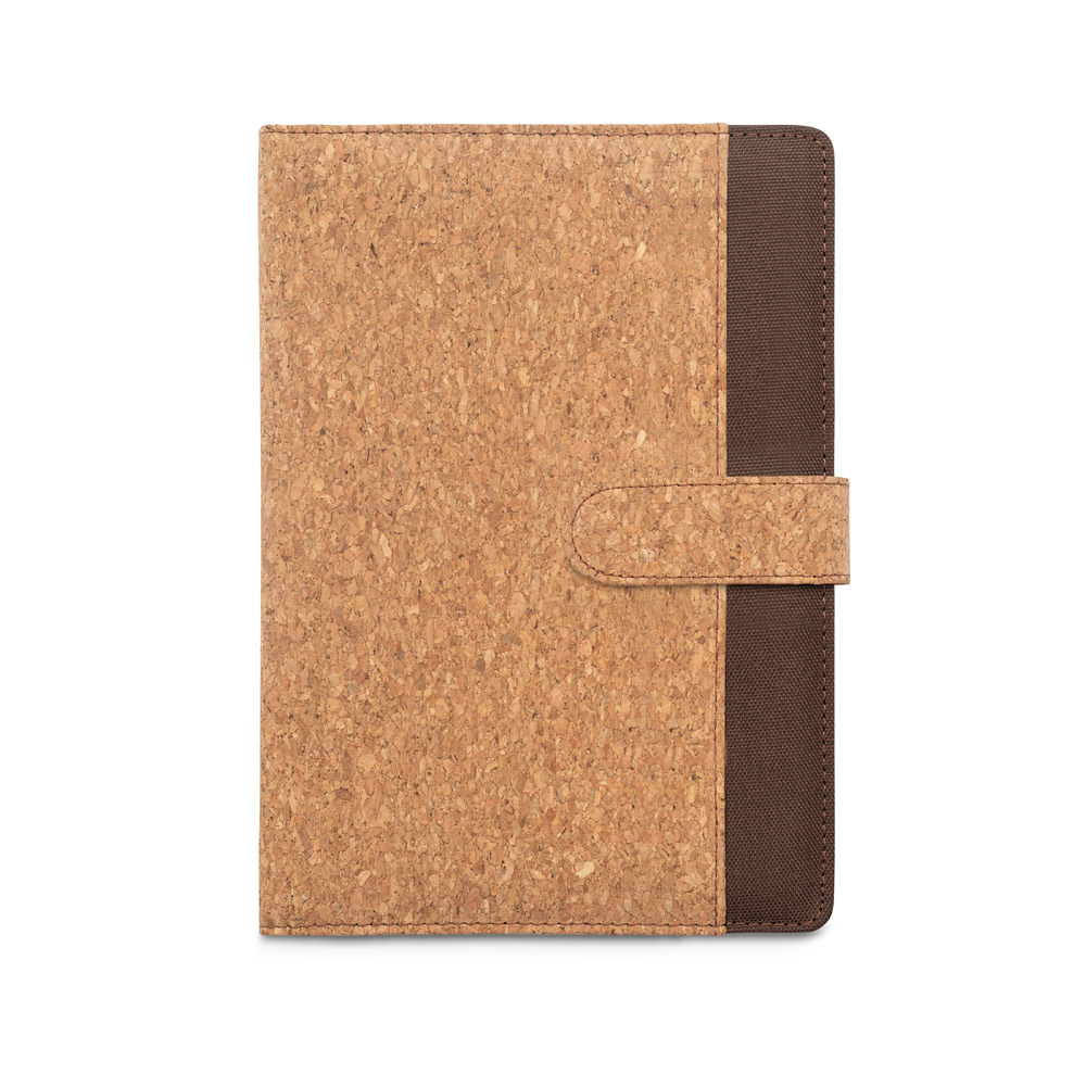 Libreta A5 de corcho y poliéster reciclado (100% rPET) con bloc de notas extraíble Dingfield - Imagen 3