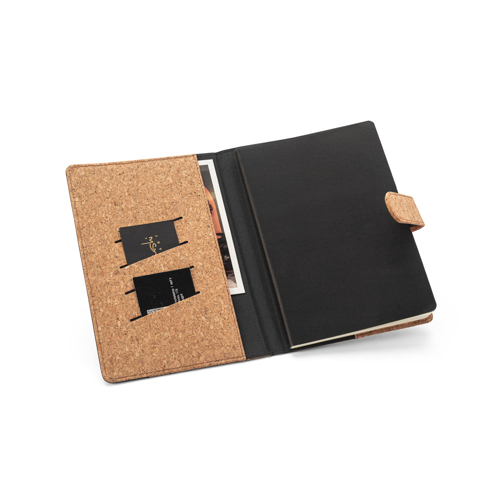 Libreta A5 de corcho y poliéster reciclado (100% rPET) con bloc de notas extraíble Dingfield - Imagen 5