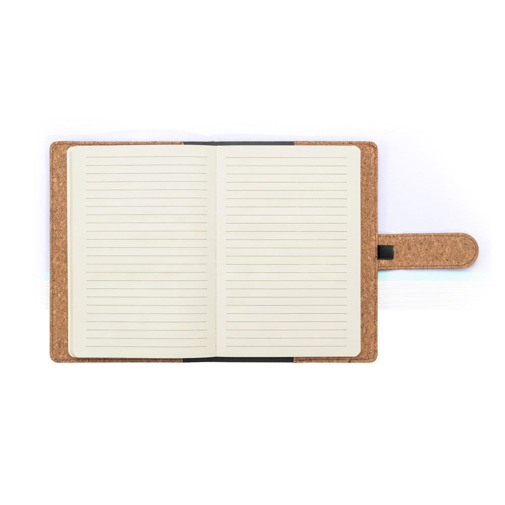 Libreta A5 de corcho y poliéster reciclado (100% rPET) con bloc de notas extraíble Dingfield - Imagen 6