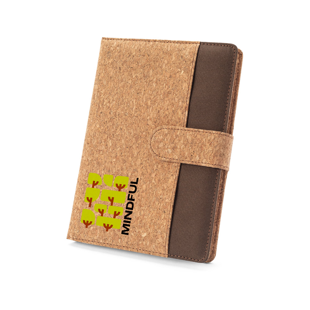 Libreta A5 de corcho y poliéster reciclado (100% rPET) con bloc de notas extraíble Dingfield - Imagen 7